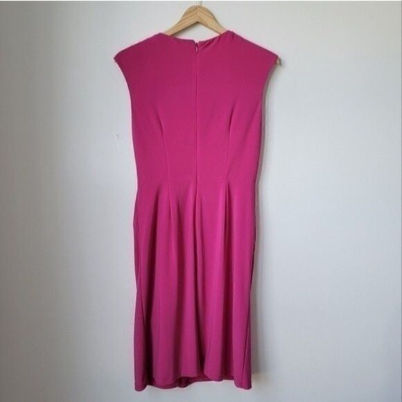 ADRIANNA PAPEL Side Ruched Detail Barbie Pink Color Shift Dress Size 2 - Picture 11 of 11